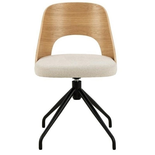 Krzesło Lucy dąb/ beżowe obrotowe - ACTONA